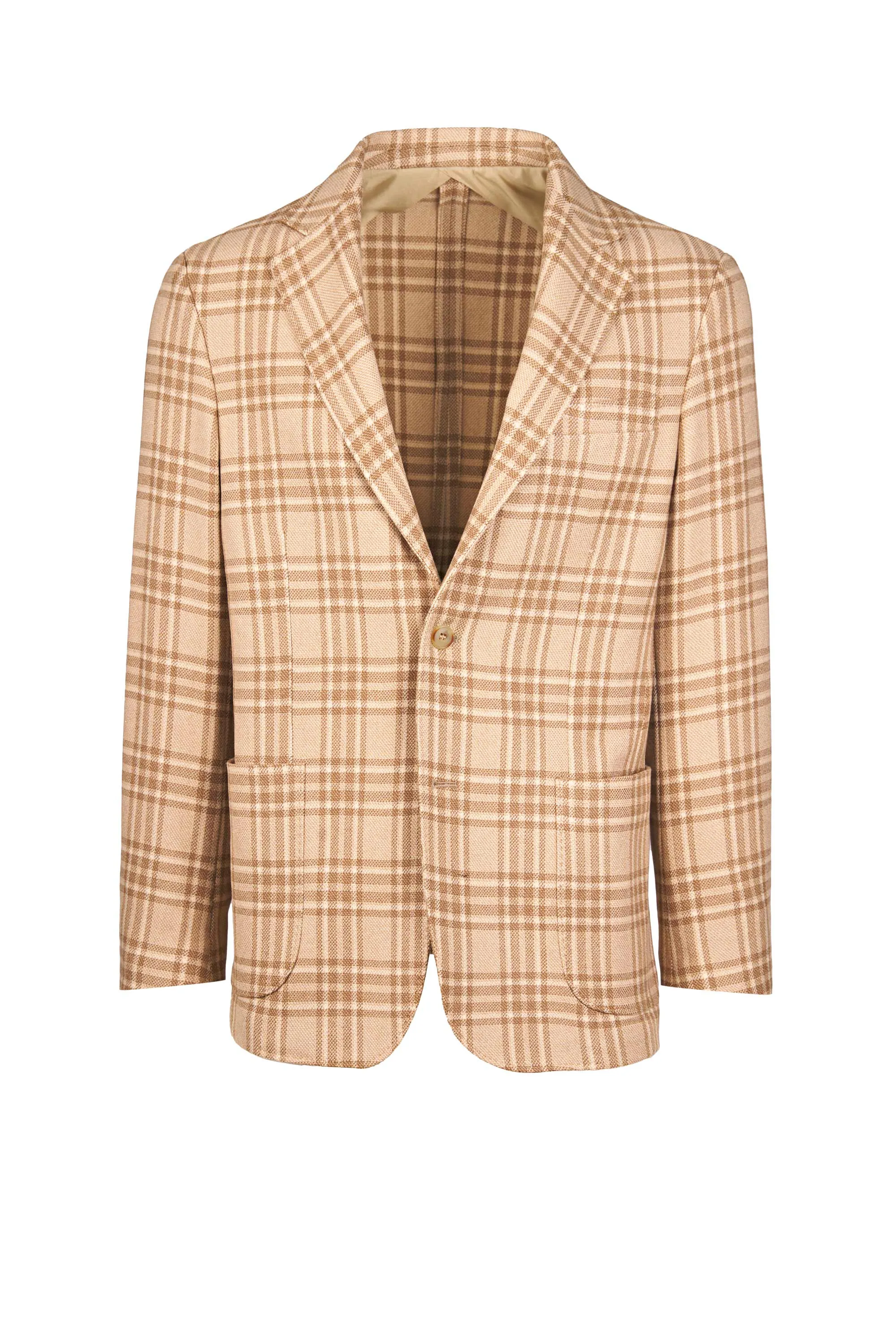 Camel Wool Plaid Jacket