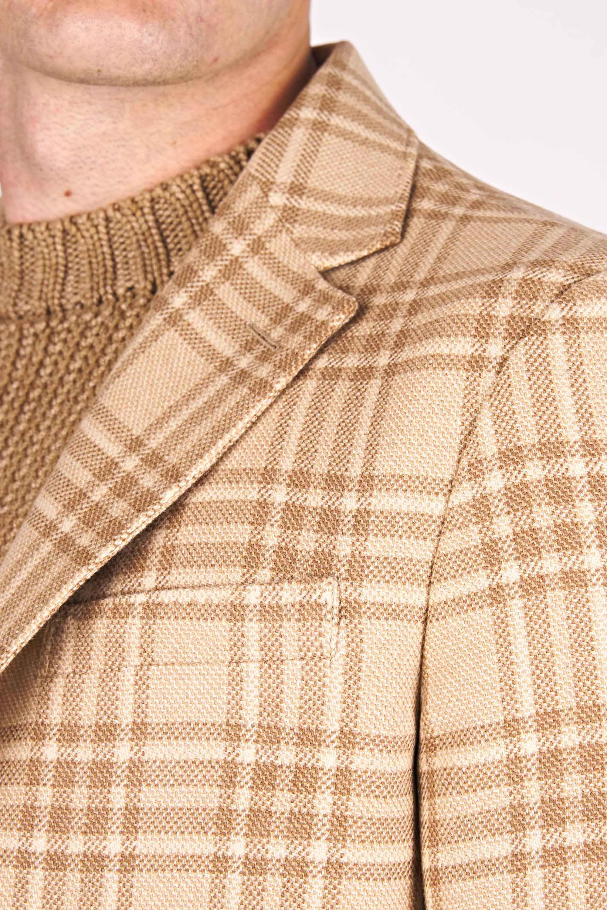 Camel Wool Plaid Jacket