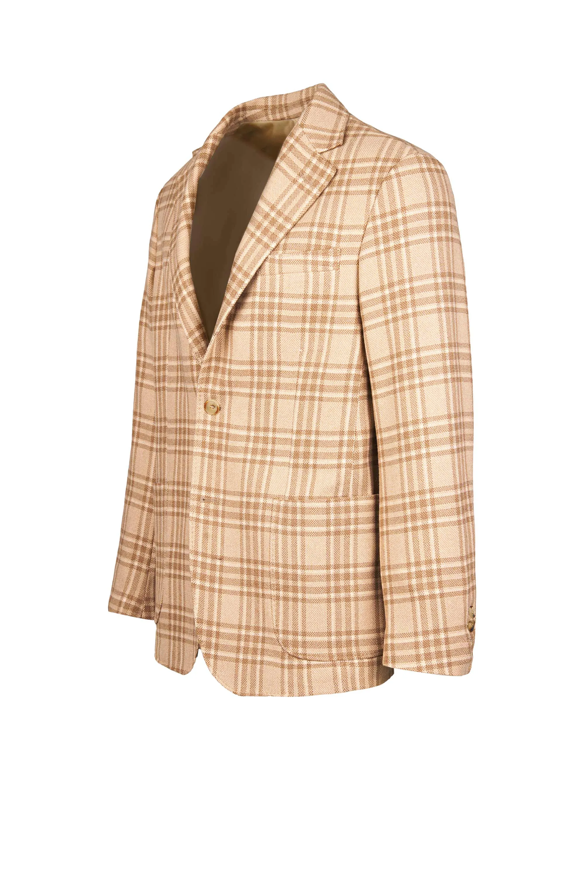 Camel Wool Plaid Jacket