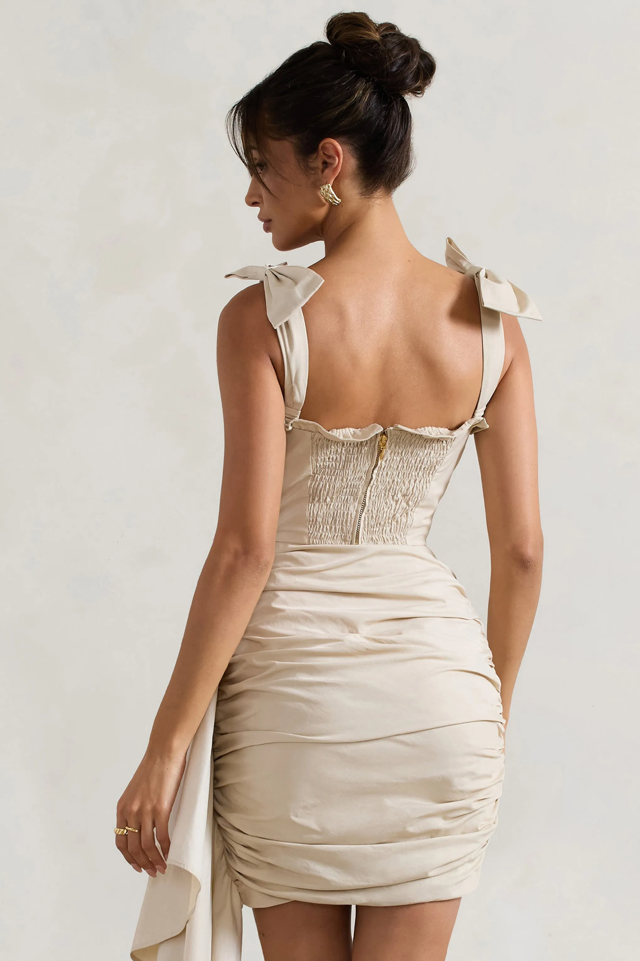 Valentine Ivory Ruffled Corset Top - Tie Straps