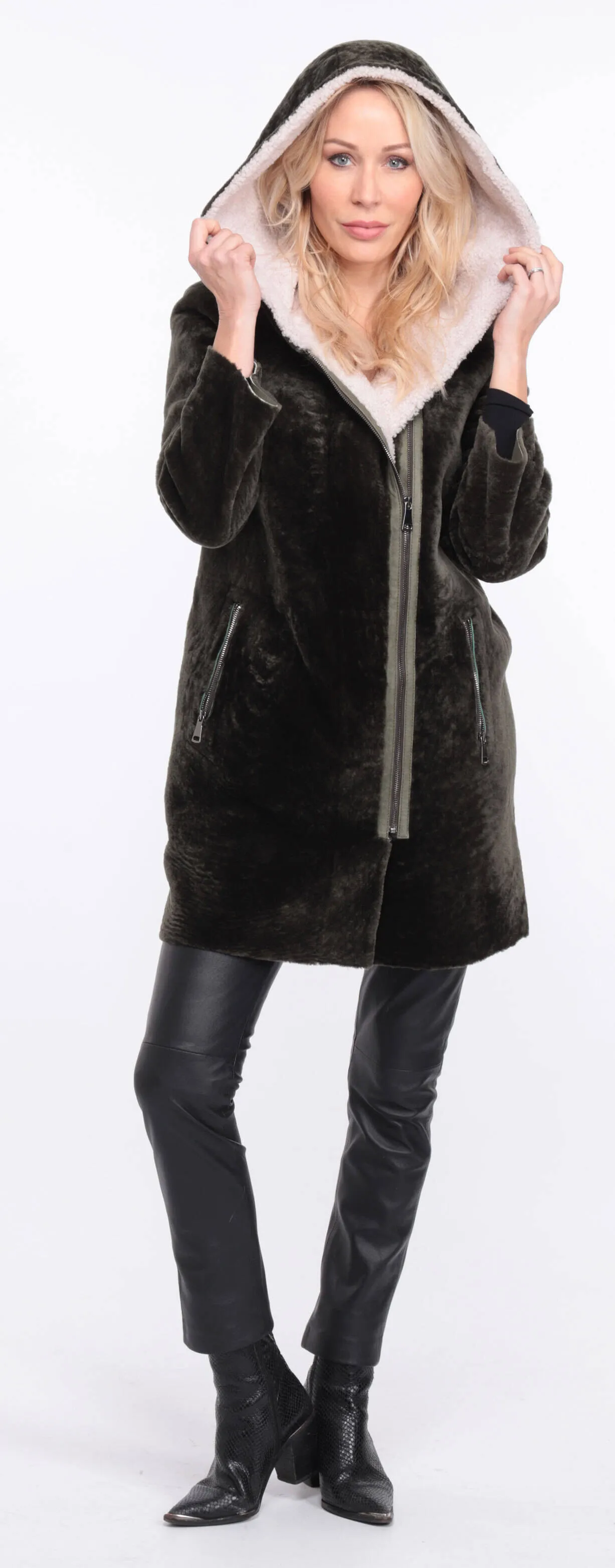 Valere Sheepskin Coat in Khaki for Women