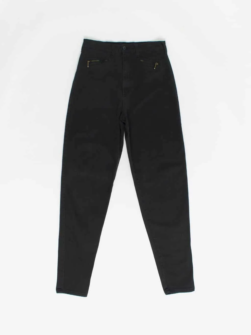 Vintage Black Tapered Trousers 27 x 30 Made in Italy 90s