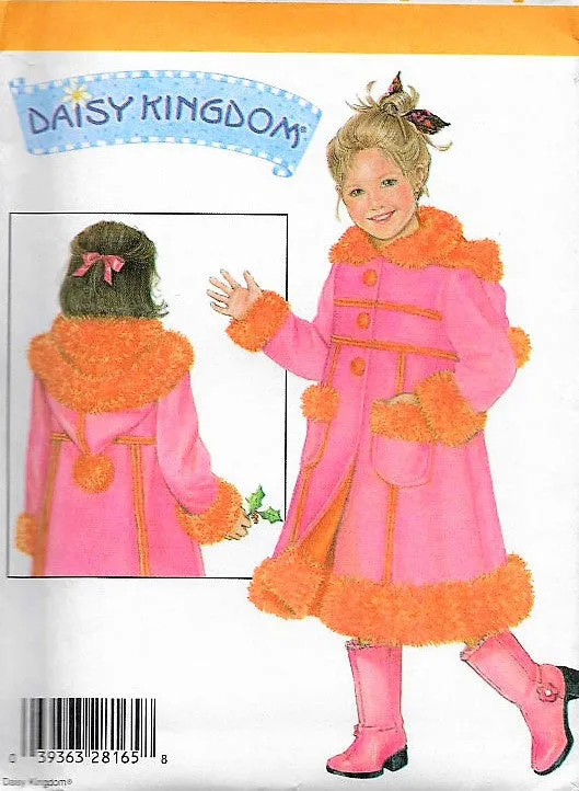 Vintage Daisy Kingdom Girls Fleece Coat Pattern Simplicity 4515 Sizes 5-8