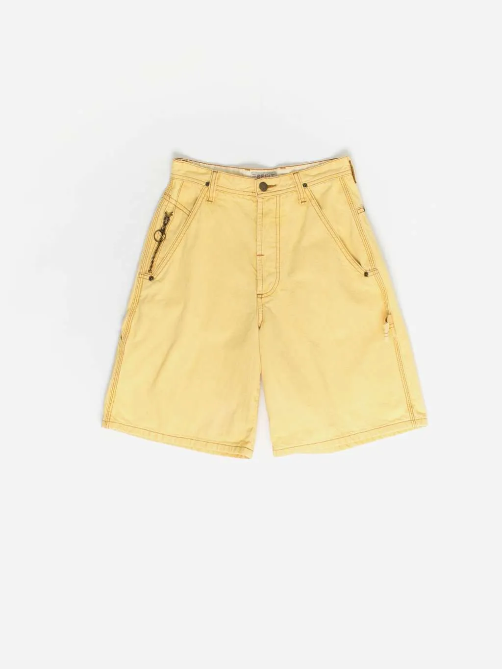 Vintage Pale Yellow Denim Shorts - Small