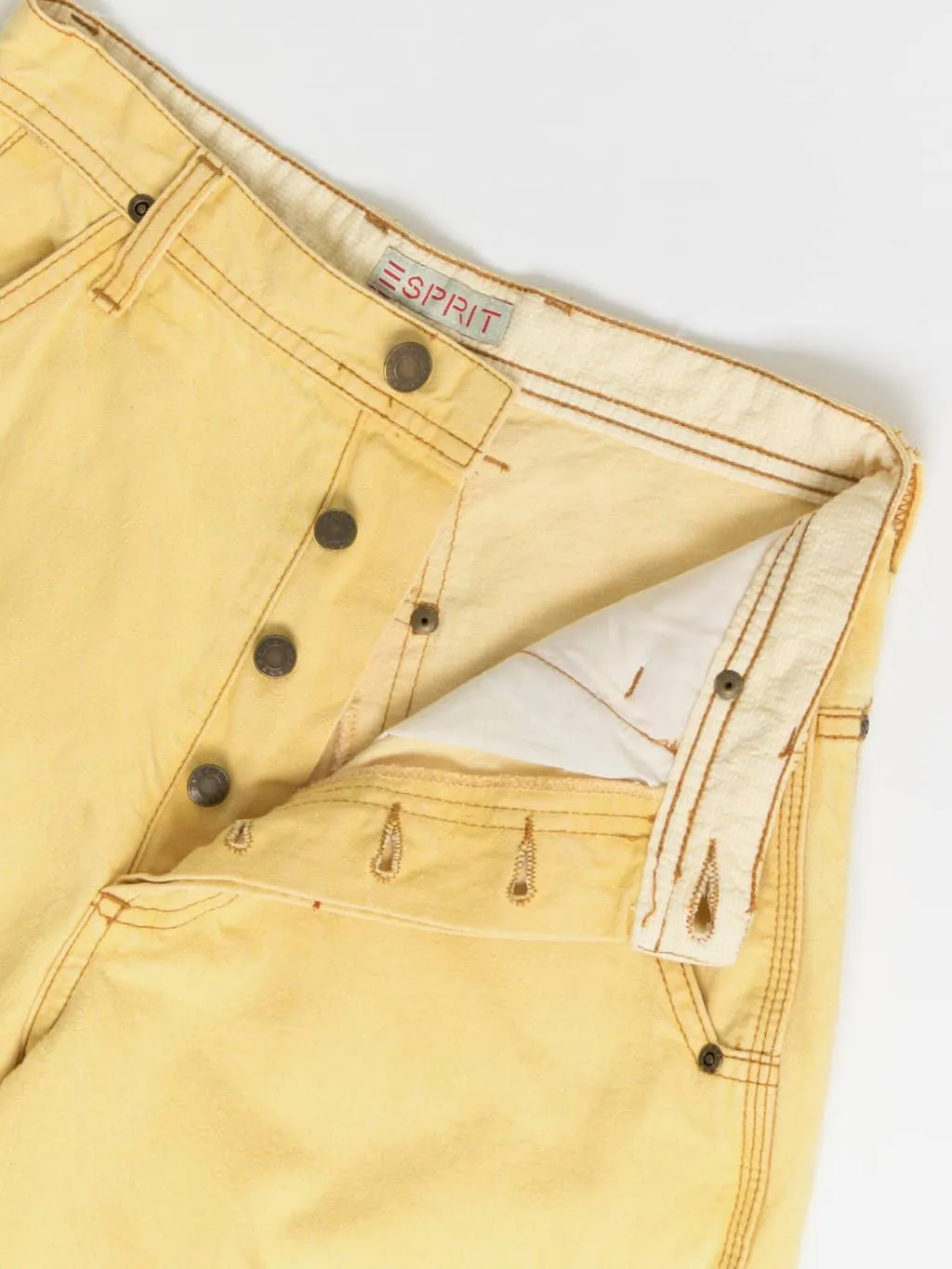 Vintage Pale Yellow Denim Shorts - Small