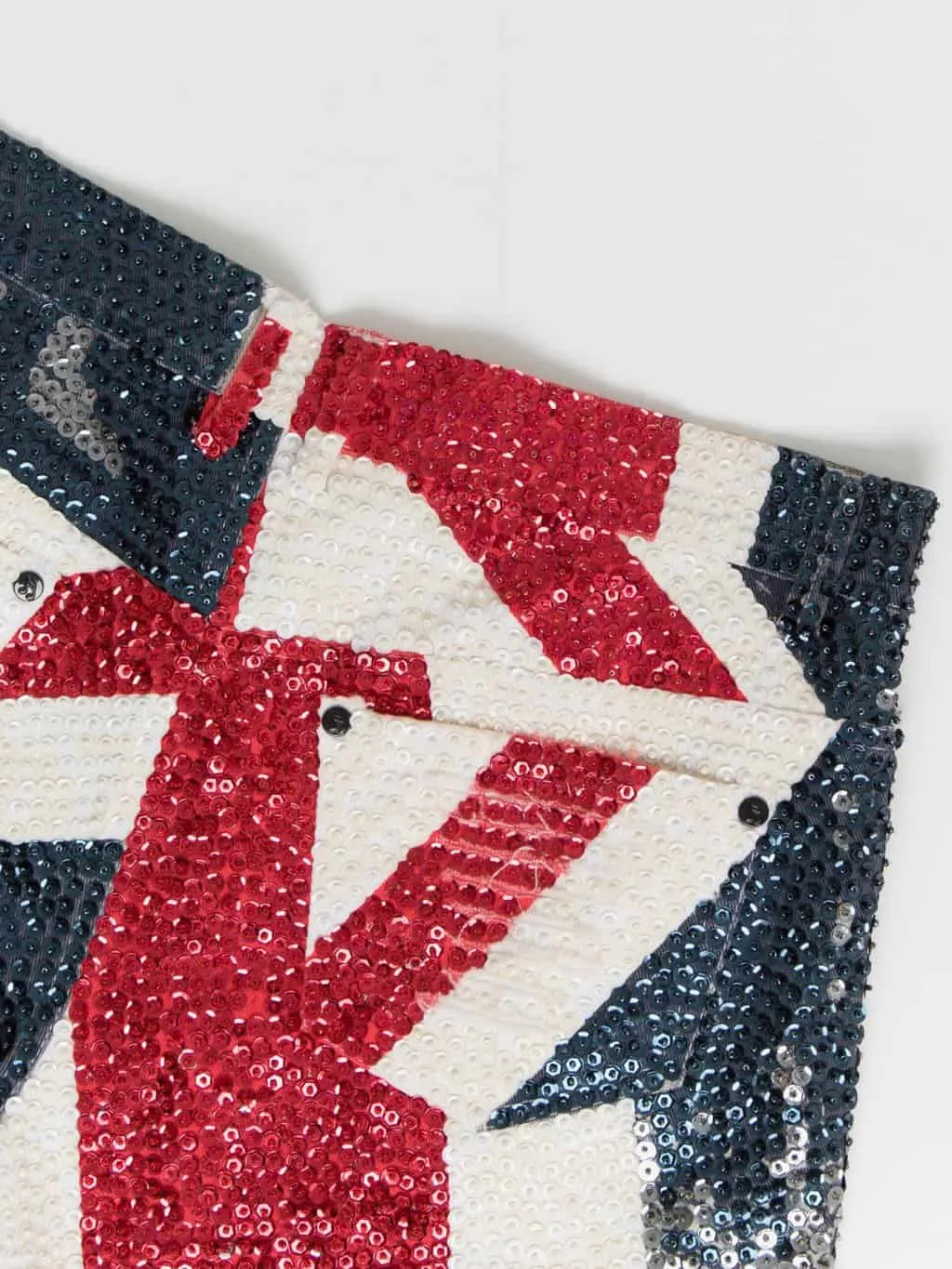 Vintage Union Jack Sequin Shorts - Medium