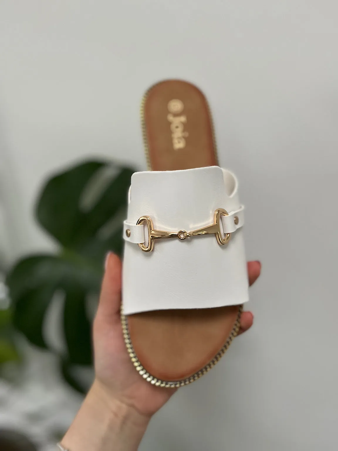 White Chain Link Sandals