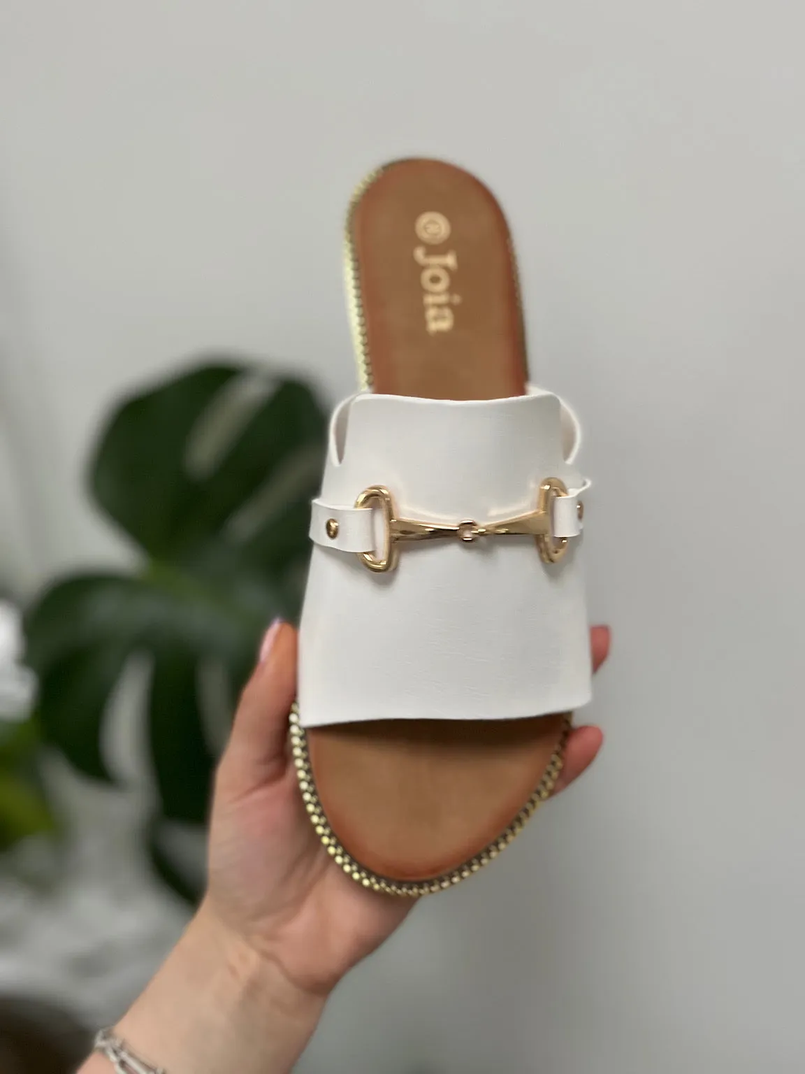 White Chain Link Sandals