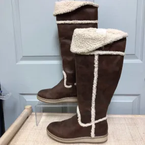 White Mountain Brown Sherpa Boots Size 7.5 TCC - Women's Winter Shoes, Genuine Leather Boots