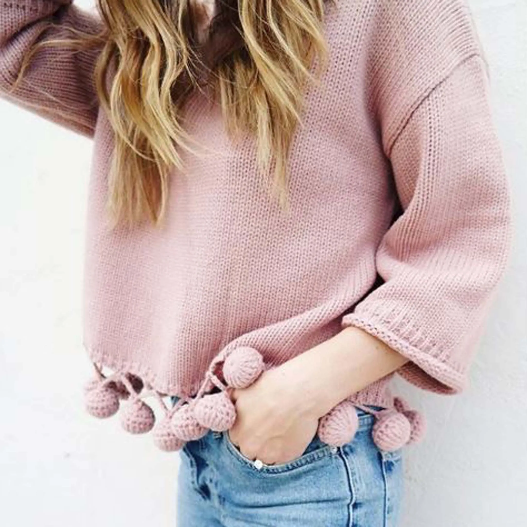 Wholesale Sweet Pom Sweater