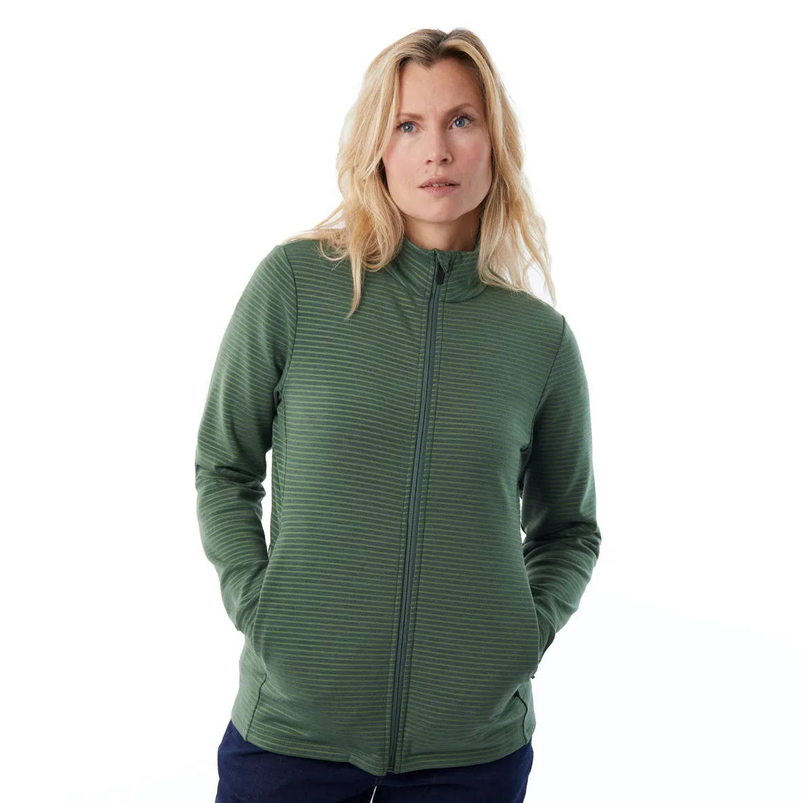 Radiant Green Stripe Jacket for Women